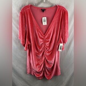 Torrid Berry pink Velvet Cinch Top 4x new
